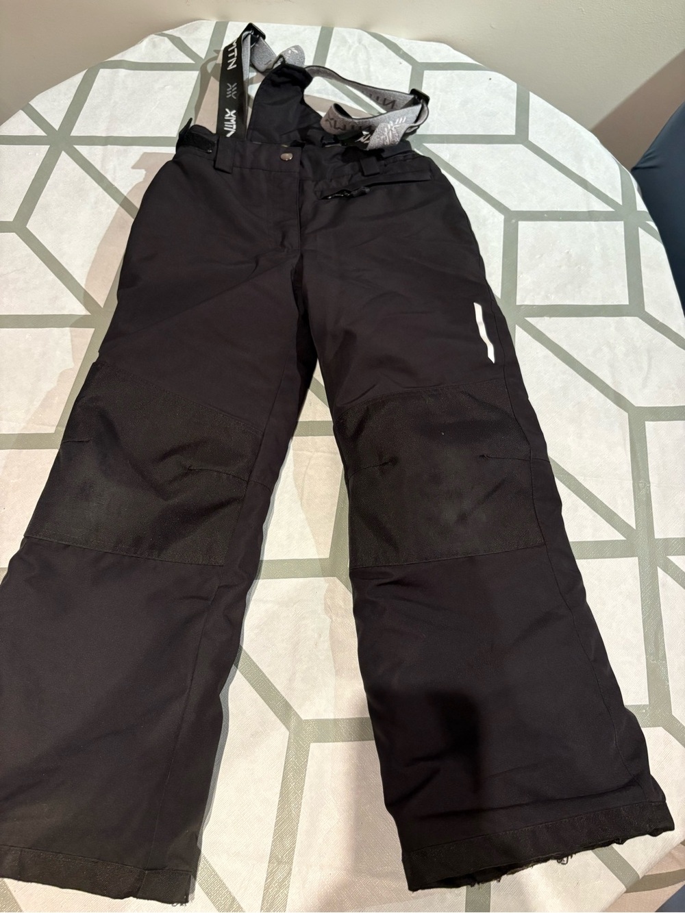 Black Insulated Snow Ski Pants with Suspenders